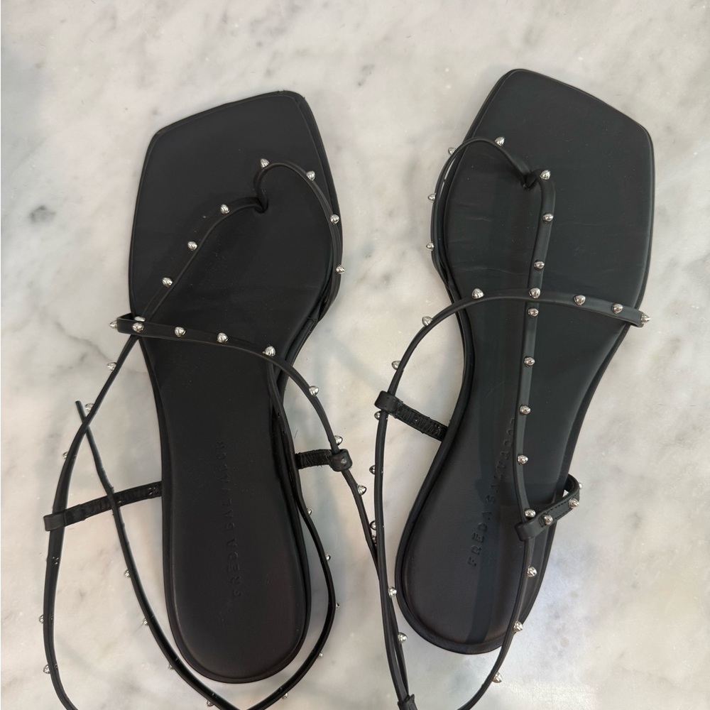 Freda Salvador Alexia Black Studded Sandals